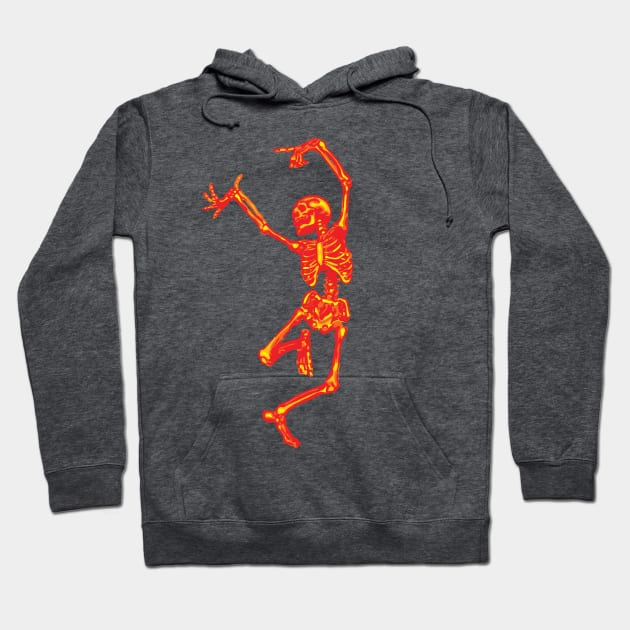 Dancing Fire Skeleton Hoodie by Slightly Unhinged